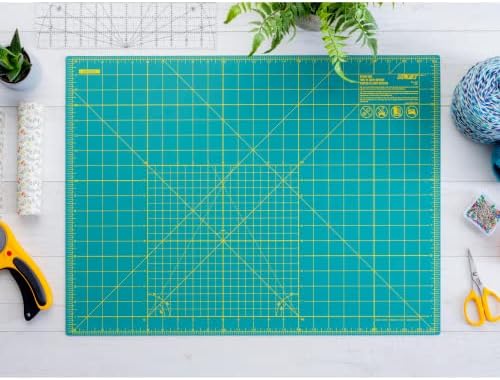 OLFA 18x24" Self-Healing Rotary Cutting Mat (RM-SG) - Double-Sided, Green | Self-healing, triple-layer, double-sided grid