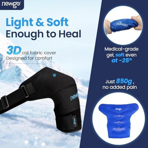 NEWGO Shoulder Ice Pack, Compression for Both Shoulders, FSA Eligible, M