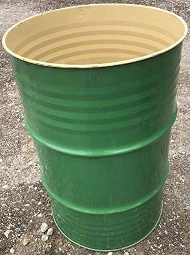 One 55 Gallon Used/Reconditioned Steel Trash Barrel | Burn Drum | Utility Storage | Refuse Composting Barrel | Random Color