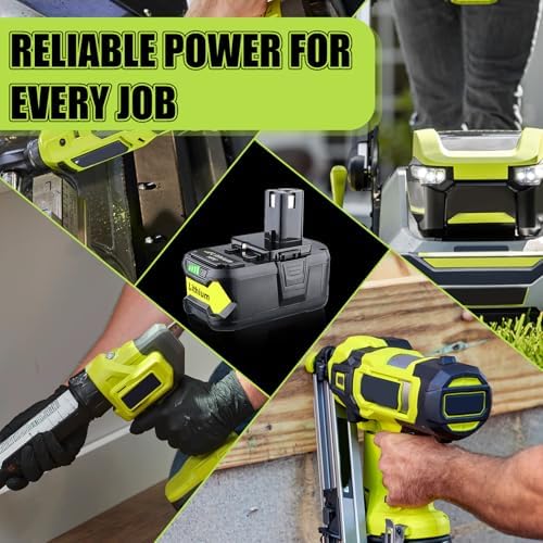 2 Pack 7.0Ah P108 Replacement for Ryobi 18V Battery and Charger Combo P117