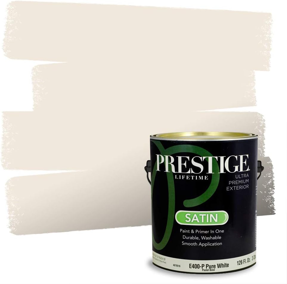 PRESTIGE Paints Exterior Paint and Primer In One, 1-Gallon, Satin, Comparable Match of Sherwin Williams* Black Magic*