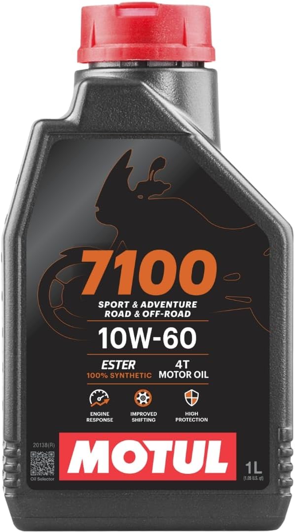 Motul 7100 4T 10W-30 Full Synthetic Motorcycle Oil - Ester Core Technology - API SP JASO MA2 Wet Clutch and DCT Safe - Engine Protection for Honda, Hero, TVS - 4 L