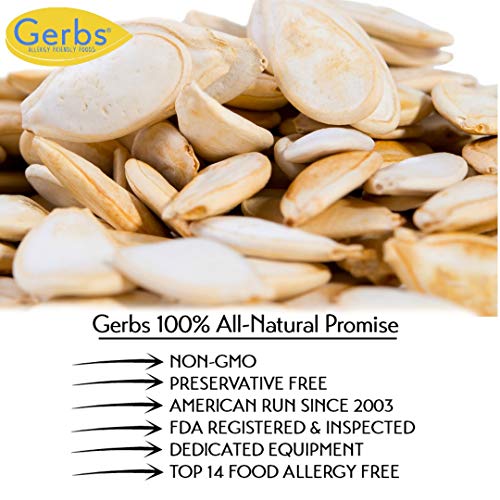 Gerbs Sea Salted Whole Pumpkin Seeds 4 lbs. | Small Batch Roasted, In-Shell, 10.5 mm | Naturally Crunchy & Mild | Top 14 Allergen-Free