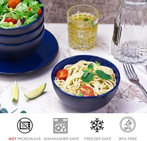 TP 18-Piece Dinnerware Set, Melamine Dishes Set with Bowls and Plates, Service for 6, Non-breakable Lightweight Dining Tableware, Teal