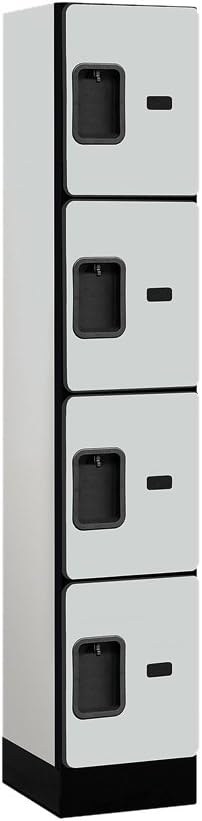 Salsbury Industries Four Tier Designer Wood Locker, Mahogany, 6' 3" x 18"