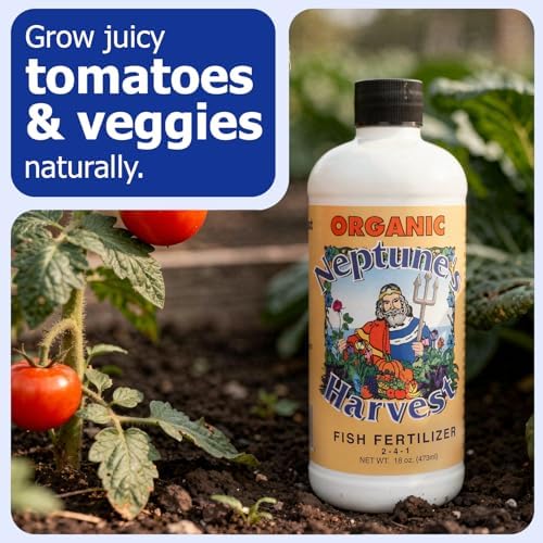 Neptune's Harvest Fish Fertilizer (2-4-1) - Organic Liquid Plant Fertilizer - Fish Hydrolysate for Vegetables, Flowers, Fruit, Trees, Grass - Indoor and Outdoor Plant Food (Gallon)