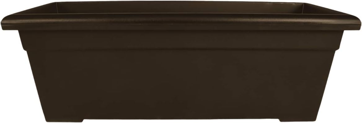 The HC Companies Romana Planter Box, 28 Inch, Clay, 1-Pack | Plastic, Drainage Plug, Lightweight, UV-Resistant, for Garden, Patio, Balcony & Fence