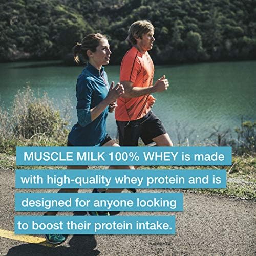 Muscle Milk 100% Whey Protein Powder, Vanilla, 5 Pound, 68 Servings, 25g Protein, 2g Sugar, Low in Fat, NSF Certified for Sport, Energizing Snack, Workout Recovery, Packaging May Vary