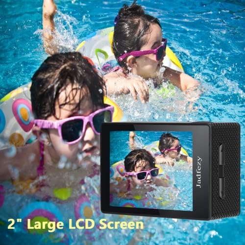 Action Camera FHD 1080P 12MP, 98FT/30M Underwater Waterproof Camera with 2 Batteries
