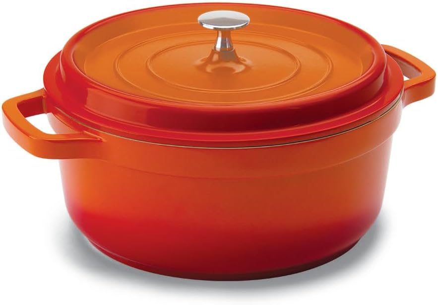 HERCULES Round Casserole, Orange, 10 X 11 inches, 4.3L, Herces Pa9000-24L,
