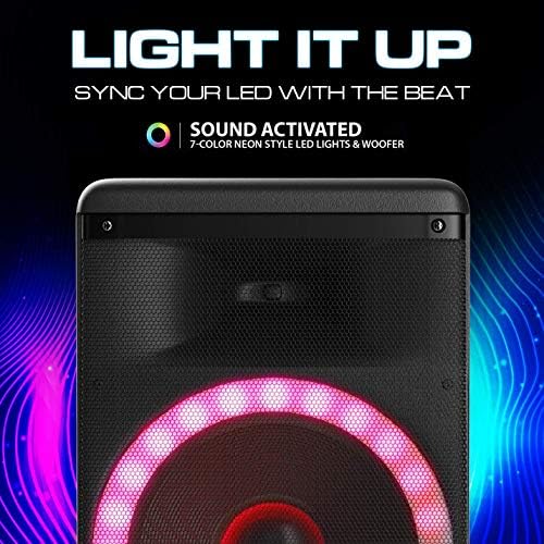 Dolphin Bluetooth Party Speaker with Wired Microphone, 15" Woofer | 3600W Output, WaveSync Pairing, LED Lights, USB, SD, TF & AUX Inputs