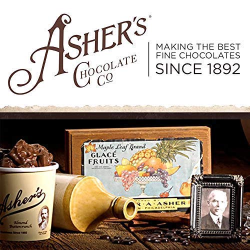 Asher's Chocolates, Gourmet Chocolate Covered Almond Bark, Sweet and Salty Candy with Almonds, Small Batches of Kosher Chocolate, Family Owned Since 1892 (1 Pound, Dark Chocolate)