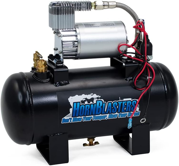 HornBlasters Safety Horn 1.5 Gallon 150PSI Air Horn Kit - All-In-One Air System - Easy Install - Super Efficient
