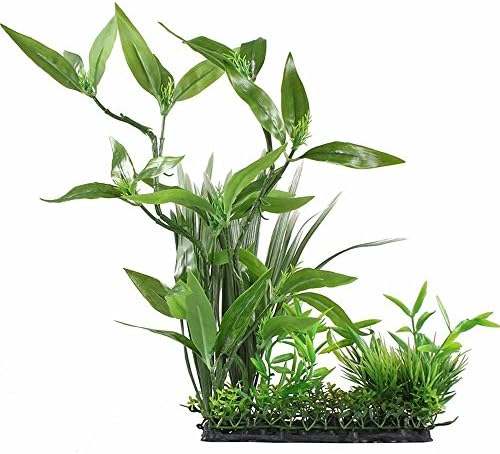 CNZ Aquarium Decor Fish Tank Decoration Ornament Artificial Plastic Plant Green 13" Tall | Fish Tank Decoration, Ornament