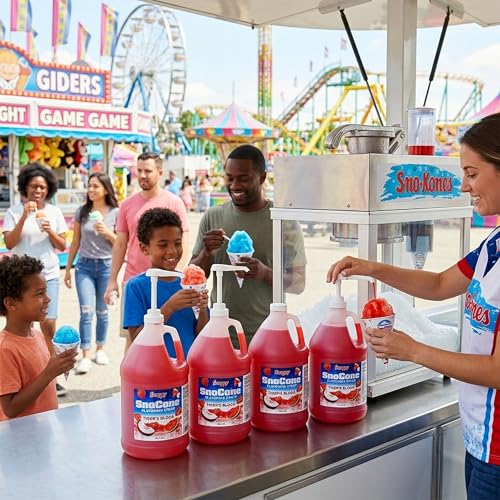Snappy Tigers Blood Sno Cone Syrup, 1 Gallon 4 Pack, Ready to Use for Snow Cone Machines and Shaved Ice