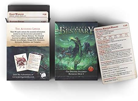 Dungeons and Dragons 5th Edition Deck of Cards – The Dreaded Accursed: Reference Deck 1 by Nord Games – 100 Cards - Games for Adults and Kids