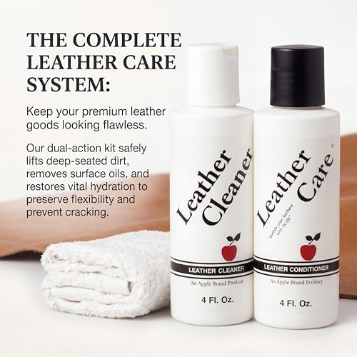 Apple Brand Leather Cleaner & Conditioner Kit, For Bags, Boots, Accessories | Wax-free cleaner and conditioner pair. Also for furniture