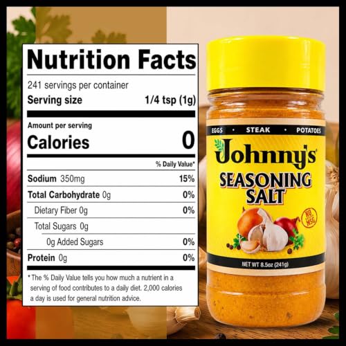 Johnny's - Fine Seasoning Salt - 8.5 oz | Classic All-Purpose Seasoning, Great For Meats, Vegetables, Fries, Soups, Grilling