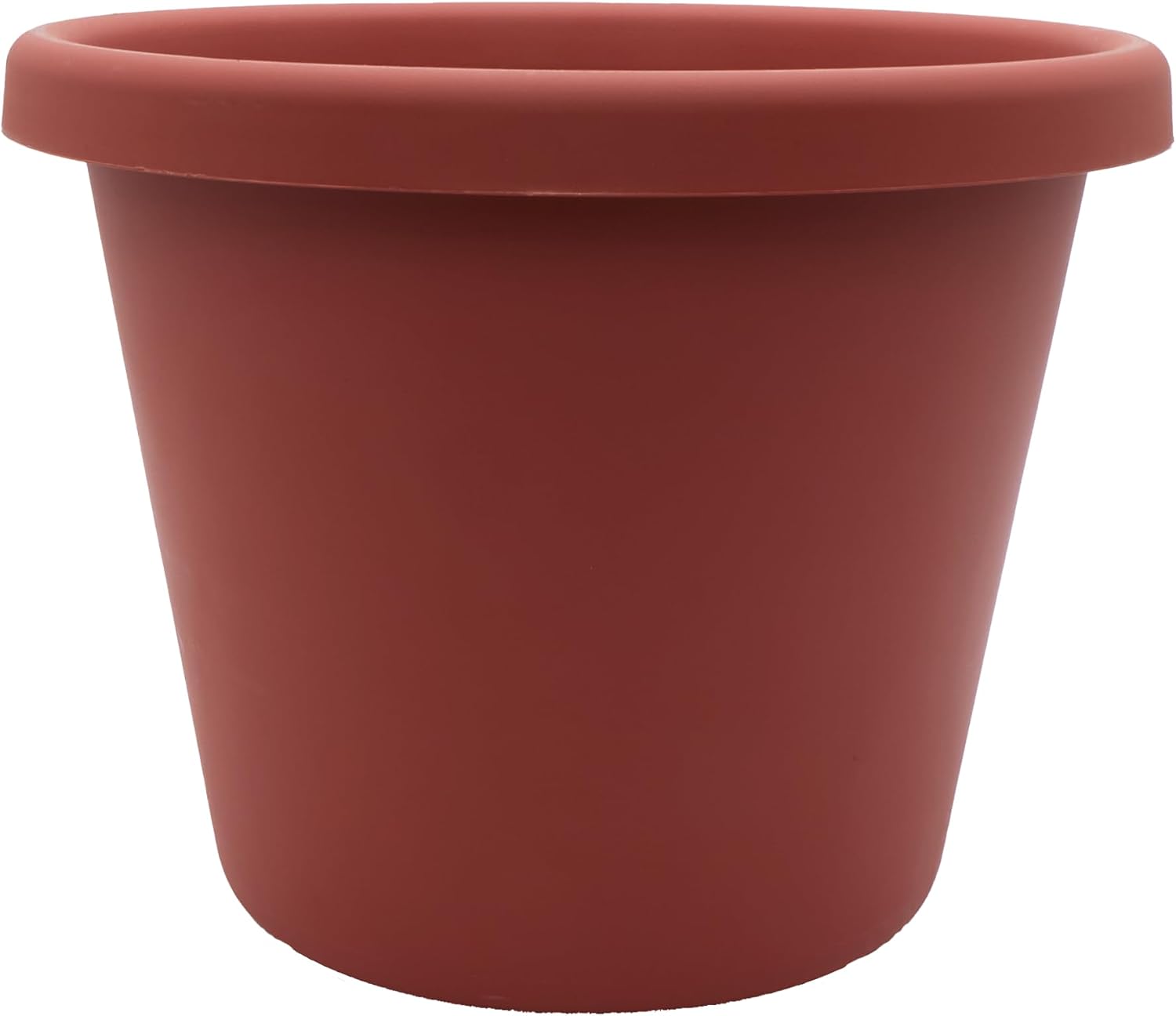 The HC Companies Classic Round Plastic Plant Pot w/Rolled Rim - Lightweight & UV Resistant Flower Pot for Herbs & More - Outdoor & Indoor Plant Pots w/Drainage (15.5 inch Warm Gray, Pack of 1)