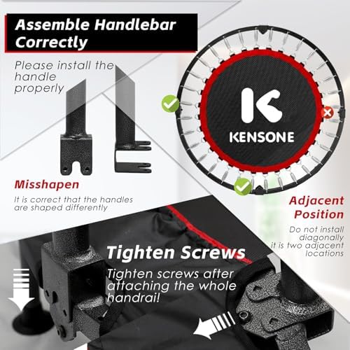 KENSONE 40"/48" Rebounder Trampoline for Adults Indoor Handle 330/450 LBS