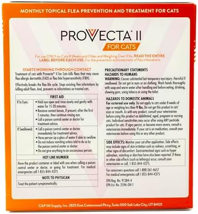 PROVECTA® II for Large Cats (Over 9 lbs) Flea Topical Treatment, 4-Month Supply