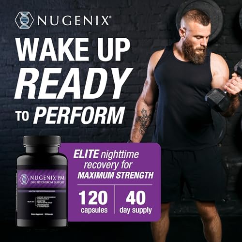 Nugenix PM ZMA - Nighttime Free Testosterone Booster for Men, 120ct | Sleep Support, Testosterone Supplement, Increase Muscle