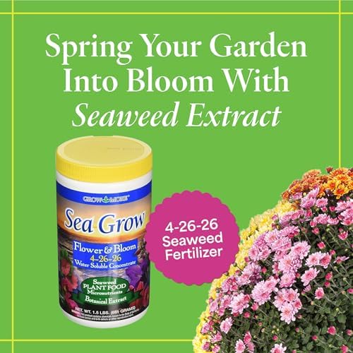 Grow More Sea Grow Flower & Bloom (4-26-26) - 1.5lbs of Seaweed Fertilizer for Plants - Water Soluble Fertilizer for Vegetables & Fruits - High Phosphorus Flower Food w/Seaweed Extract for Plants