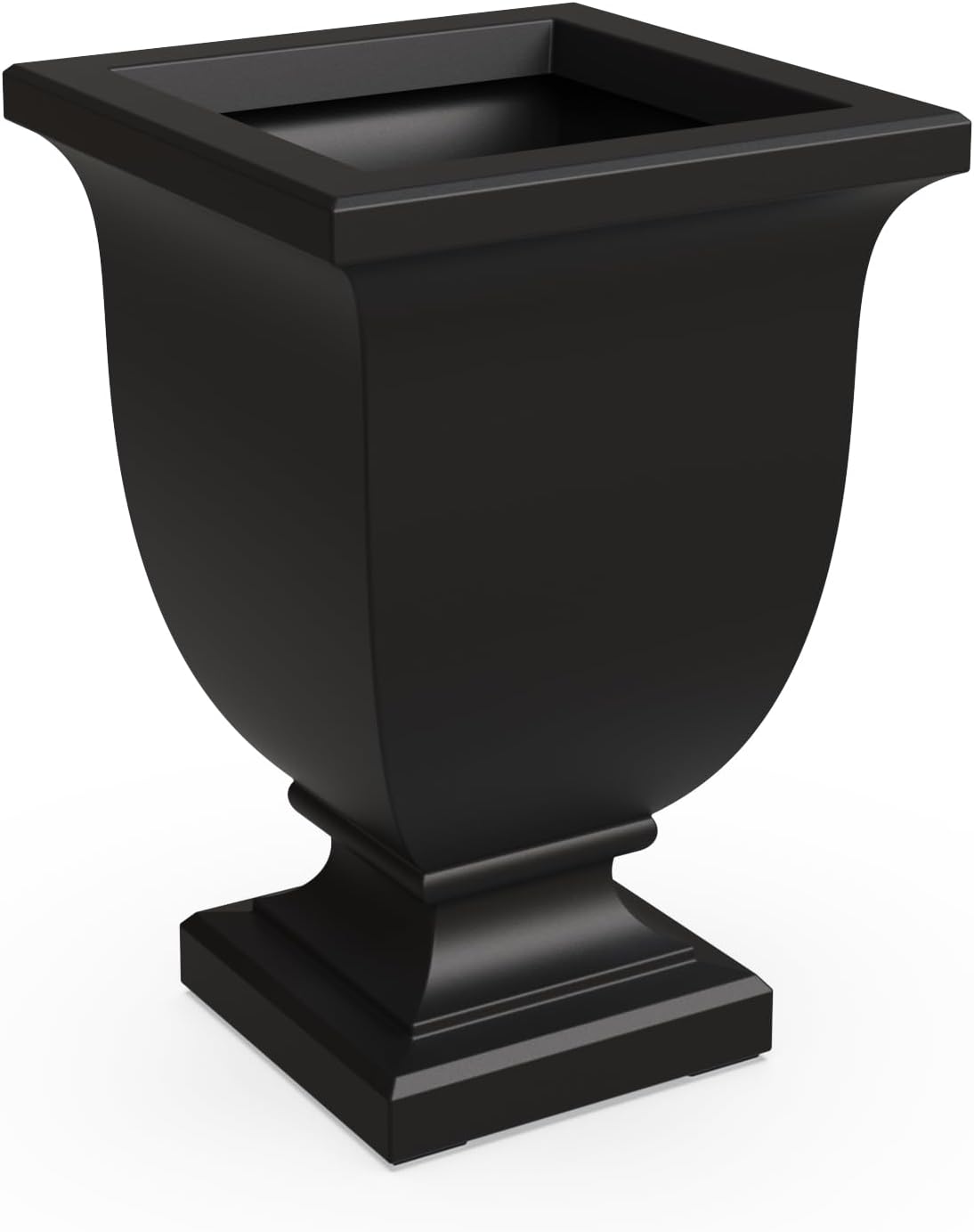 Mayne Augusta 26in Self-Watering Tall Square Urn Planter, Black