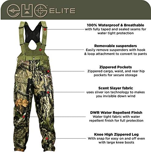 Piedmont Waterproof Convertible Camo Hunting Bib Pant (MO Break Up Country, XL)