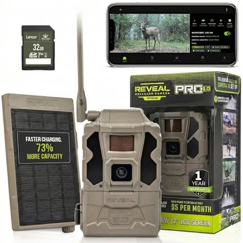 TACTACAM Reveal Pro 3.0 Cellular Trail Camera - Multi-Cellular Network, GPS, 2" LCD, No-Glow IR, Wi-Fi Enabled, HD Photos & 1080p Videos
