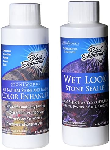 Color Enhancer Sealer for All-Natural Stone and Pavers. Marble, Travertine, Limestone, Granite, Slate, Concrete, Grout, Brick, Block. (1 Gallon)