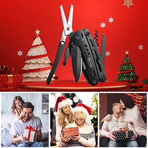 RoverTac 18-in-1 Multitool Pocket Knife with Pliers, Saw, Corkscrew & Detachable Scissors, Multi Tool with Safety Lock, 9 Screwdriver Bits