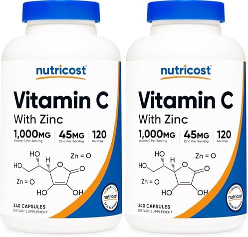 Nutricost Vitamin C with Zinc Capsules, 120 Servings, Gluten Free, GMO-Free