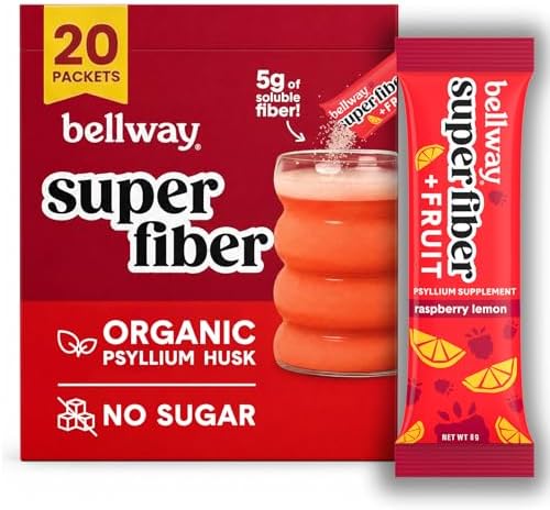 Bellway Super Fiber + Fruit, Organic Psyllium Husk Powder, Sugar-Free