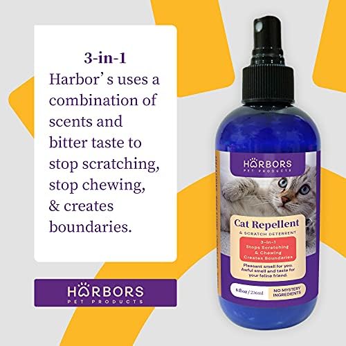 Harbors Cat Scratch and Chewing Deterrent Spray - 4 oz / 118 ml | Formulated with Essential Oils | 100% Satisfied or Return