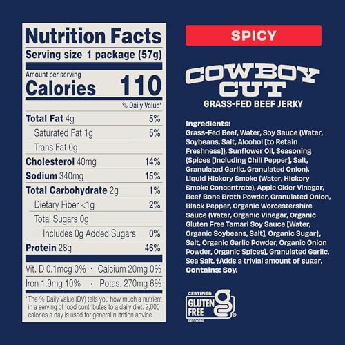 Archer Jerky Cowboy Cut Beef Jerky, Old Fashioned, Zero Sugar- 2 Oz, 6 Pack