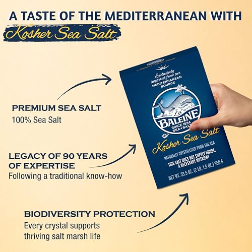 La Baleine Fine Sea Salt, Mediterranean Sea Salt, Shaker Bottle, Product of France, 4.4 Oz