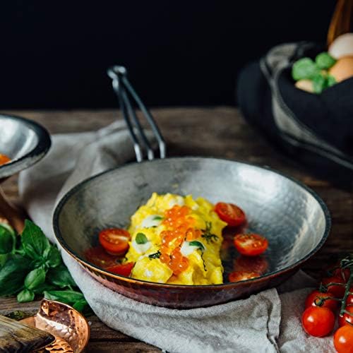 Sertodo Copper Skillet Pan | 8 inch Diameter | Patented Stainless Steel Handle System | Naturally Non-Stick Tin Lining
