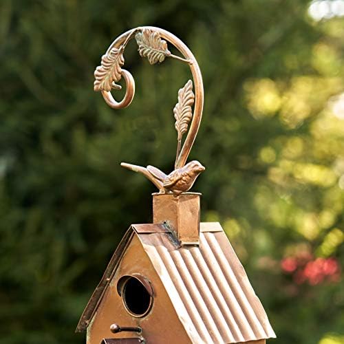 Copper Colored Multi-Birdhouse Stakes, Room for 2 Bird Families in Each (Farm Silos)