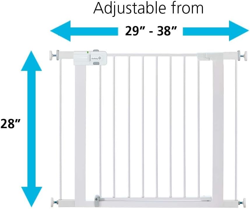 Safety 1st Easy Install Walk Thru Baby Gate for Doorway With Door, Dog Gates, Fits 29"-38", Easy Install 28" Tall, White