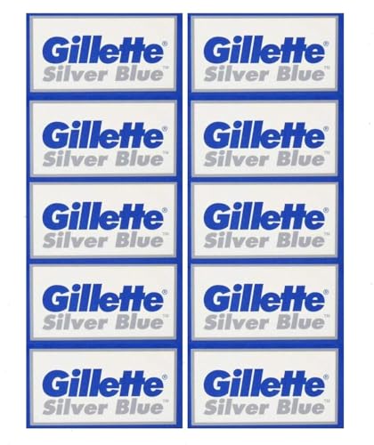 50 Silver Blue Double Edge Razor Blades Made in Russia by 7 O'clock
