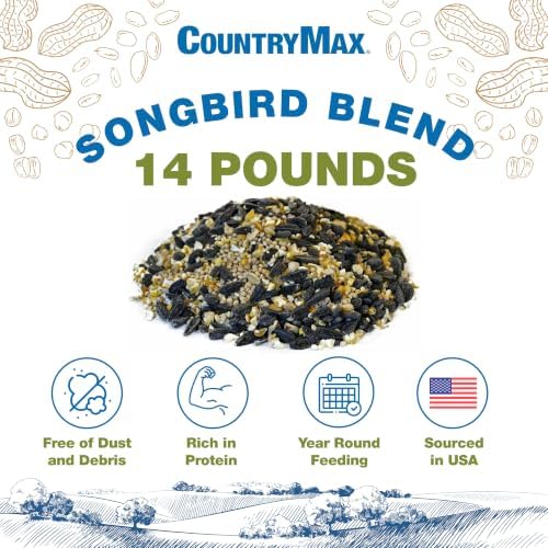 CountryMax Backyard Seeds Songbird Blend Mixed Bird Seed - Attracts Bluebirds, Cardinals, Chickadees (7 Pounds)