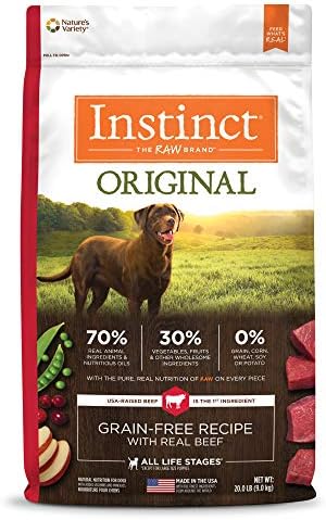 Instinct Original Dry Dog Food, Raw Coated Kibble, Real Chicken, 4 lb. Bag | Raw-coated kibble with cage-free chicken for strong muscles, digestive health, and healthy skin & coat, grain-free