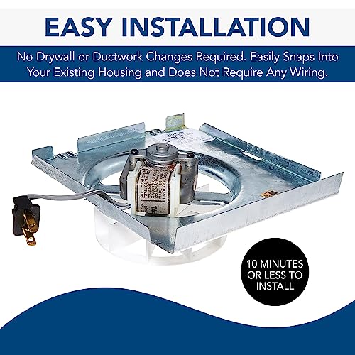 Broan-NuTone RE70BN 70 CFM Bathroom Exhaust Fan Replacement Motor Kit, Easy DIY Replacement Motor Kit for 70 CFM and 50 CFM Bath Fans, White