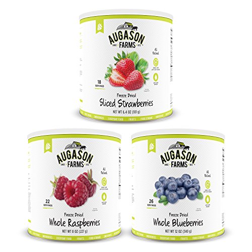 Augason Farms Freeze Dried Berries Variety Kit 3-Pack No. 10 Can