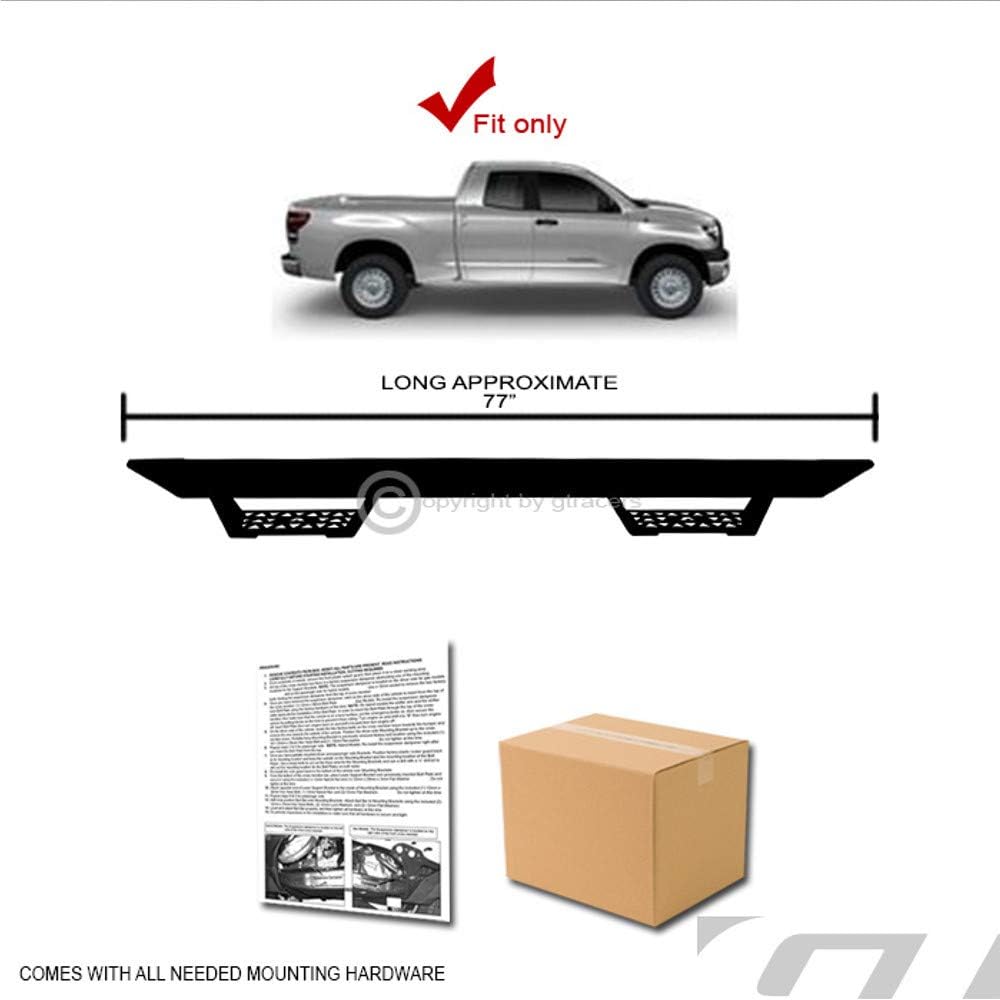 Modular Drop Step Nerf Bars Board Matte Black 2007-2018 For Toyota Tundra CrewMax Cab