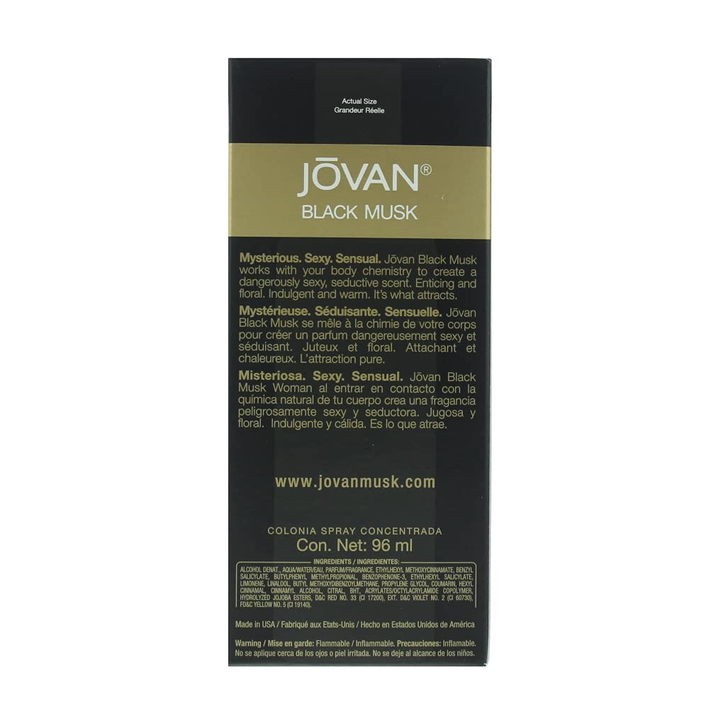 Jovan Black Must perfume 3.25 cologne concentrate spray |