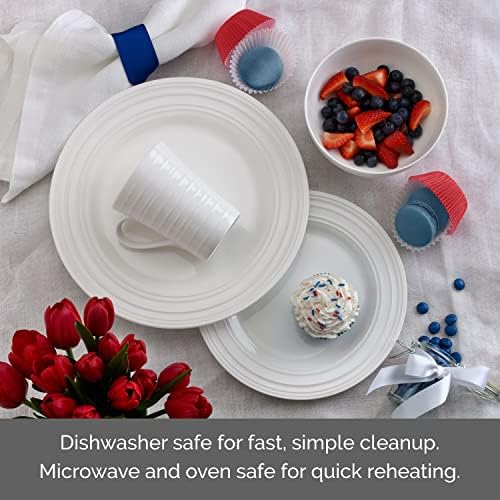 Mikasa Ciara 16 Piece Bone China Dinnerware Set, Service for 4, Lightweight and Durable Plates Bowls and Mugs