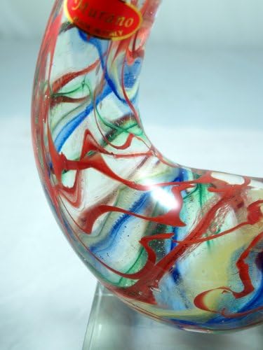 M Design Art Handcraft Dual Layer Rainbow Swirls Mix Lighting Wave Glass Sculpture