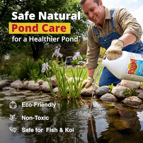 PondPerfect Pond Bacteria - Natural Treatment for Ponds - Safe for Fish | Liquid Formula for Pond Maintenance – Pond Cleaner for outdoor Ponds - Safe for Fish - 32 oz (946 ml) for up to 25000 gal